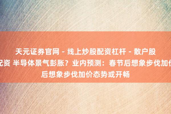 天元证券官网 - 线上炒股配资杠杆 - 散户股票杠杆怎么配资 半导体景气彭胀?业内预测:春节后想象步伐加价态势或开畅