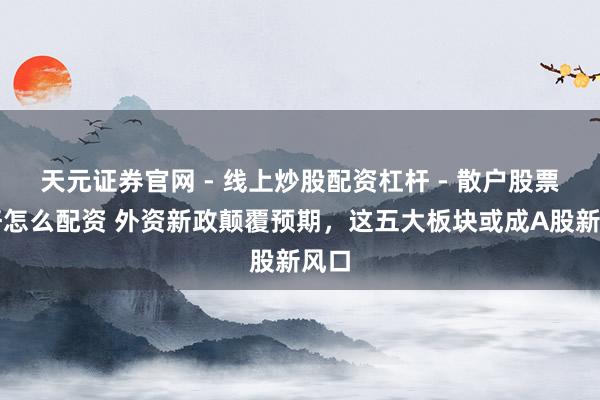 天元证券官网 - 线上炒股配资杠杆 - 散户股票杠杆怎么配资 外资新政颠覆预期，这五大板块或成A股新风口