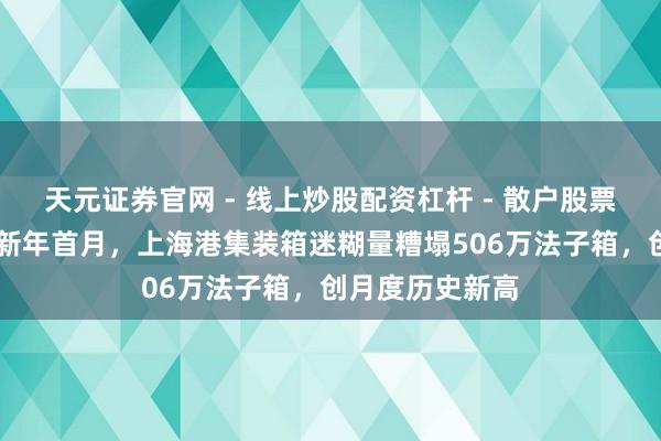 天元证券官网 - 线上炒股配资杠杆 - 散户股票杠杆怎么配资 新年首月，上海港集装箱迷糊量糟塌506万法子箱，创月度历史新高