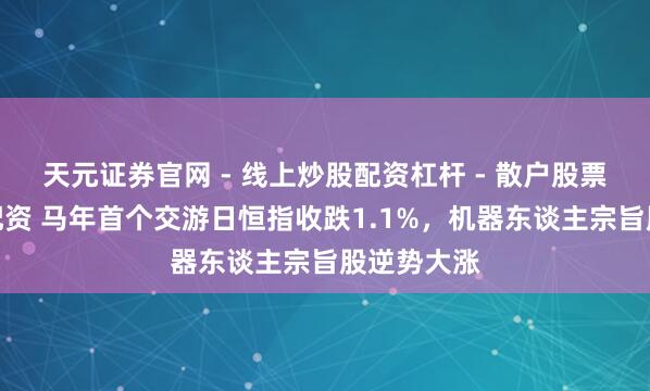 天元证券官网 - 线上炒股配资杠杆 - 散户股票杠杆怎么配资 马年首个交游日恒指收跌1.1%，机器东谈主宗旨股逆势大涨