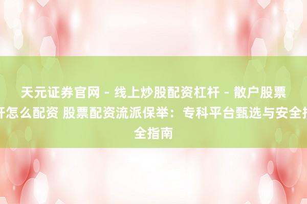 天元证券官网 - 线上炒股配资杠杆 - 散户股票杠杆怎么配资 股票配资流派保举：专科平台甄选与安全指南