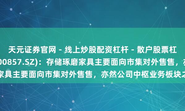 天元证券官网 - 线上炒股配资杠杆 - 散户股票杠杆怎么配资 协创数据(300857.SZ)：存储琢磨家具主要面向市集对外售售，亦然公司中枢业务板块之一