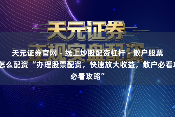 天元证券官网 - 线上炒股配资杠杆 - 散户股票杠杆怎么配资 “办理股票配资，快速放大收益，散户必看攻略”