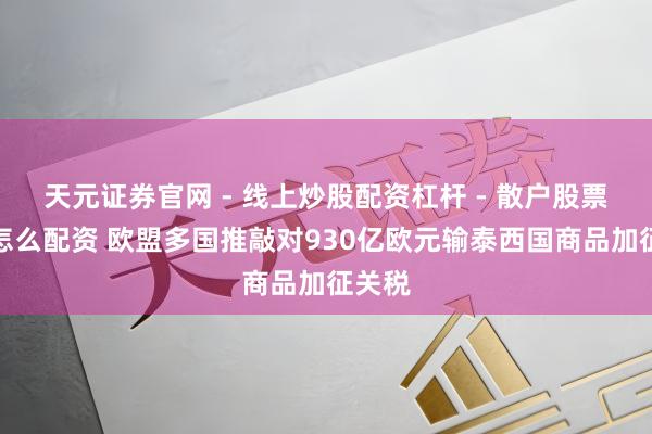 天元证券官网 - 线上炒股配资杠杆 - 散户股票杠杆怎么配资 欧盟多国推敲对930亿欧元输泰西国商品加征关税